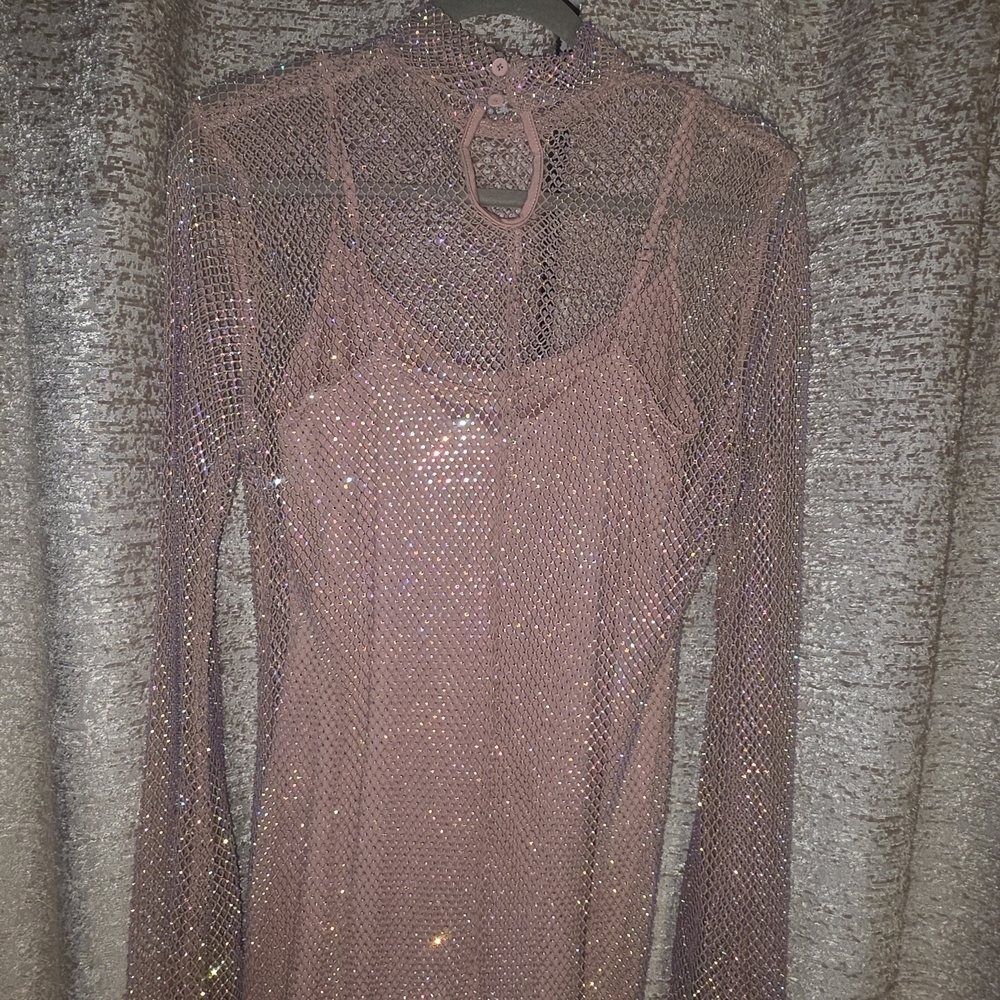 Sparkling Pink Long Sleeve Dress - Picture 4 of 6